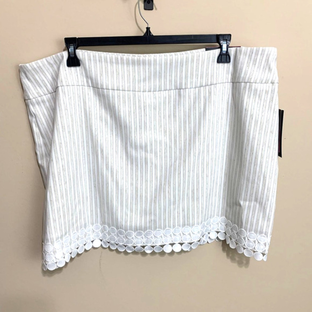 Attyre Lace Hem Skirt Vertical Striped
